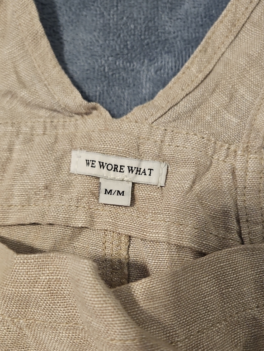 Linen Overall Shorts - Picture 2 of 4